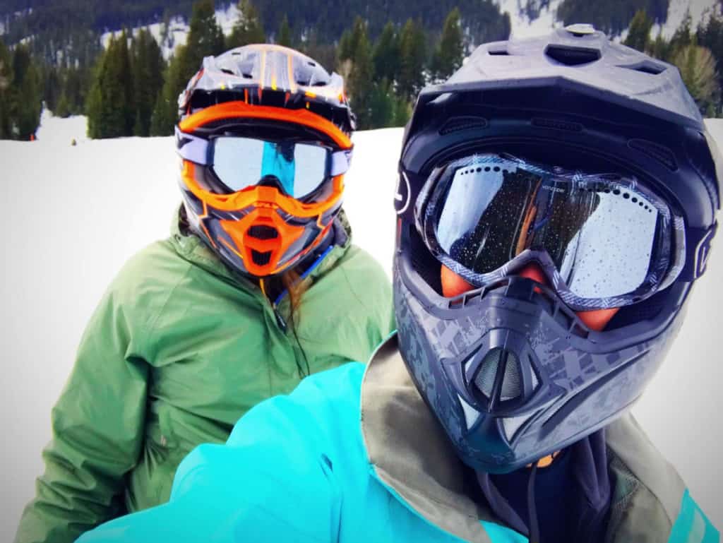 An experience like this of two people skiing is one of the best gifts for tiny house owners