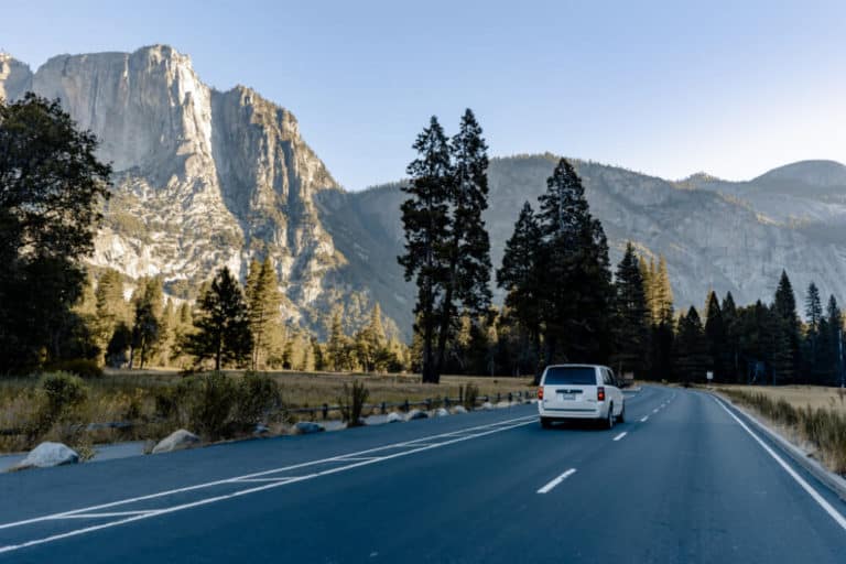 California campervan in Yosemite national park