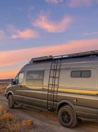 Esplori customized small Class B motorhome drives into the sunset