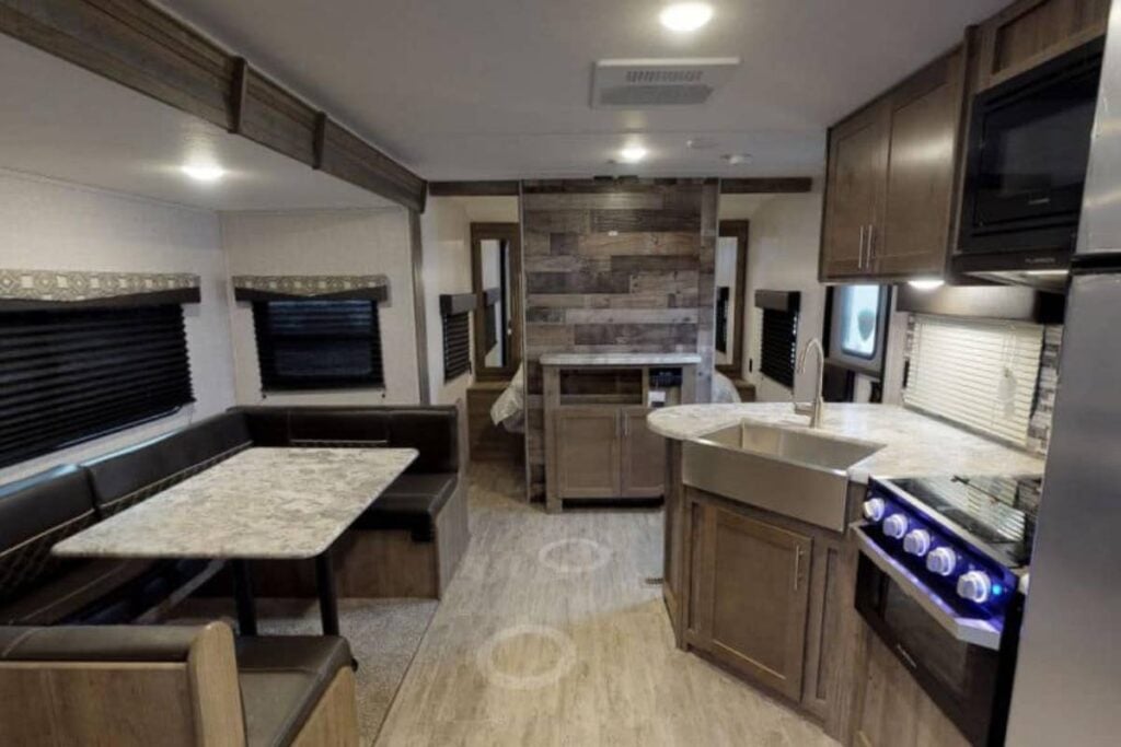 travel trailer showing its beautiful interior
