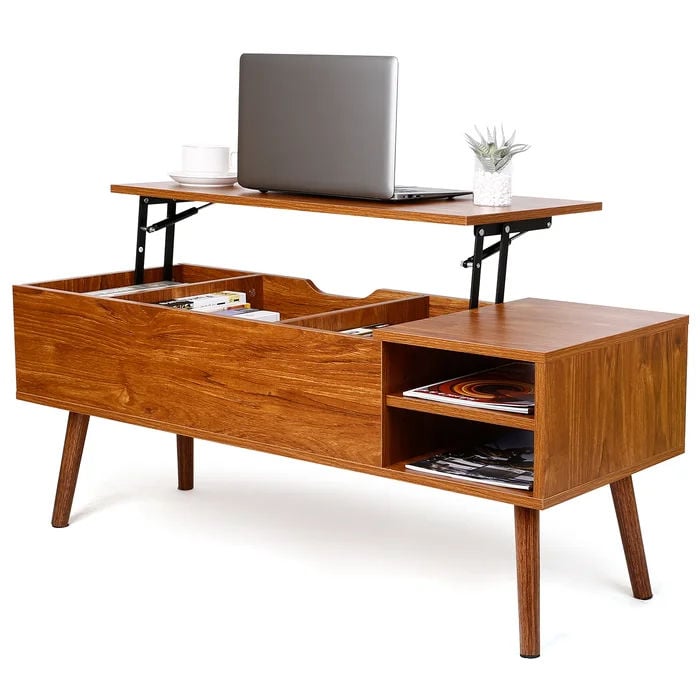 Amethy Mid-Century Modern Lift-top Coffee Table With Storage