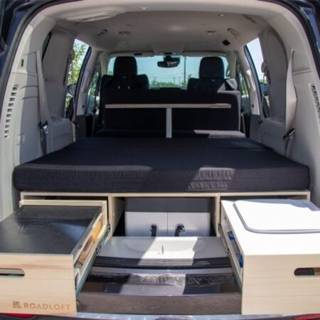 interior of a minivan camper