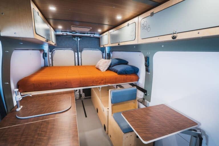 campervan conversion showing the interior by wayfarer vans
