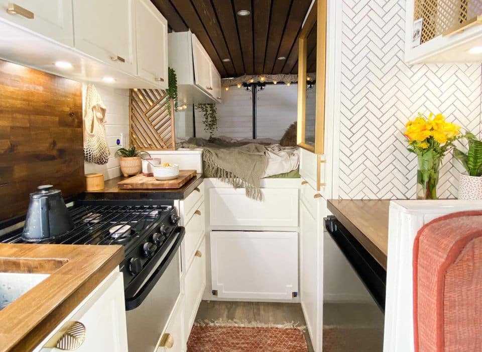 beautiful ProMaster 3500 Extended conversion showing its interior