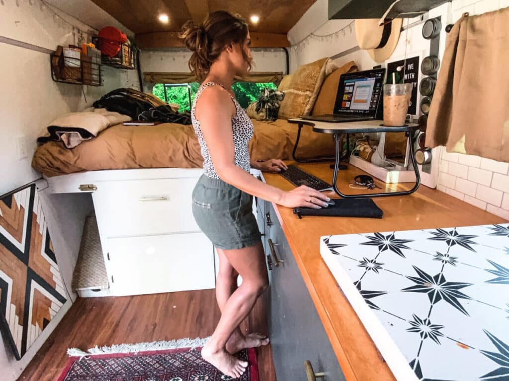 Allison Bove’s Ram ProMaster conversion van interior