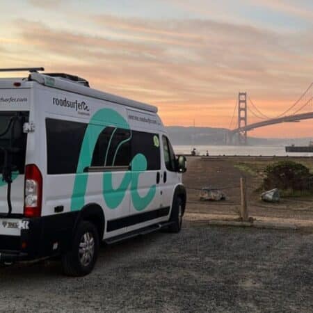 campervan with view of Golden Gate bridge