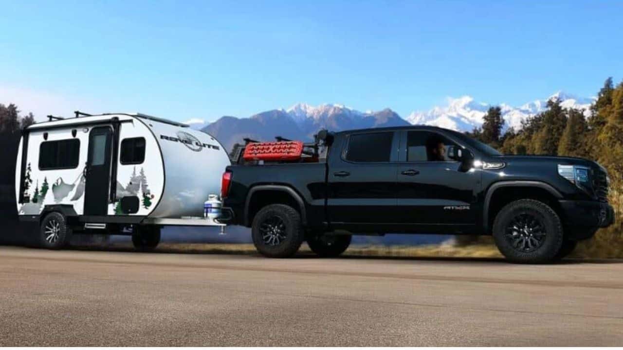 A Travel Lite Rove Lite ultralight travel trailer