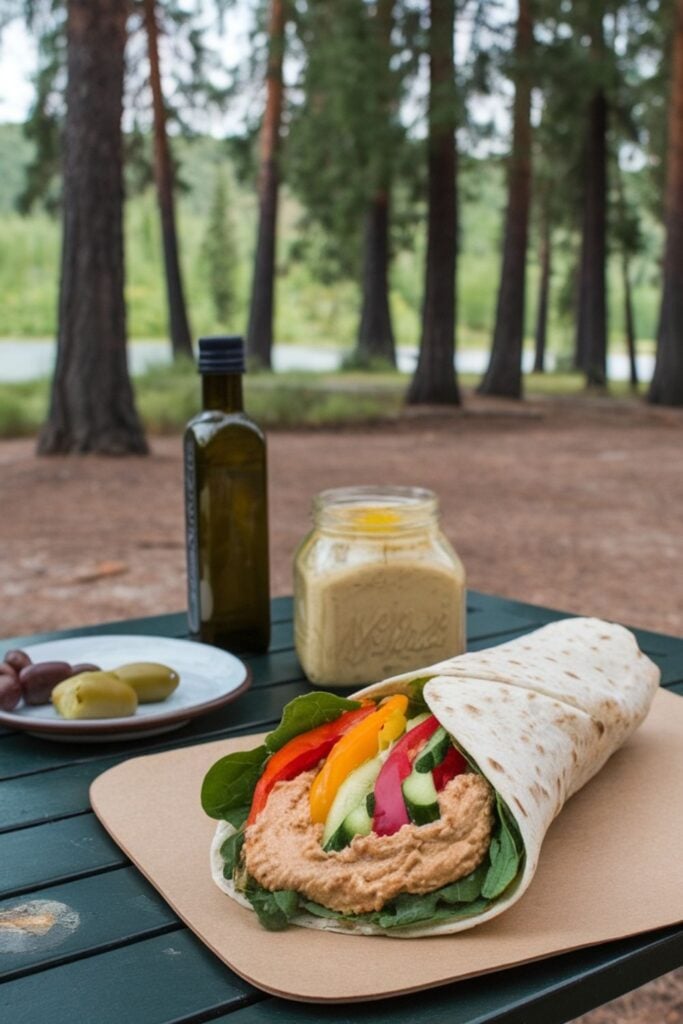 hummus and veggie wraps