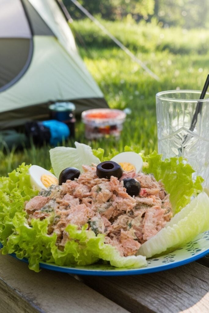 tuna salad on lettuce