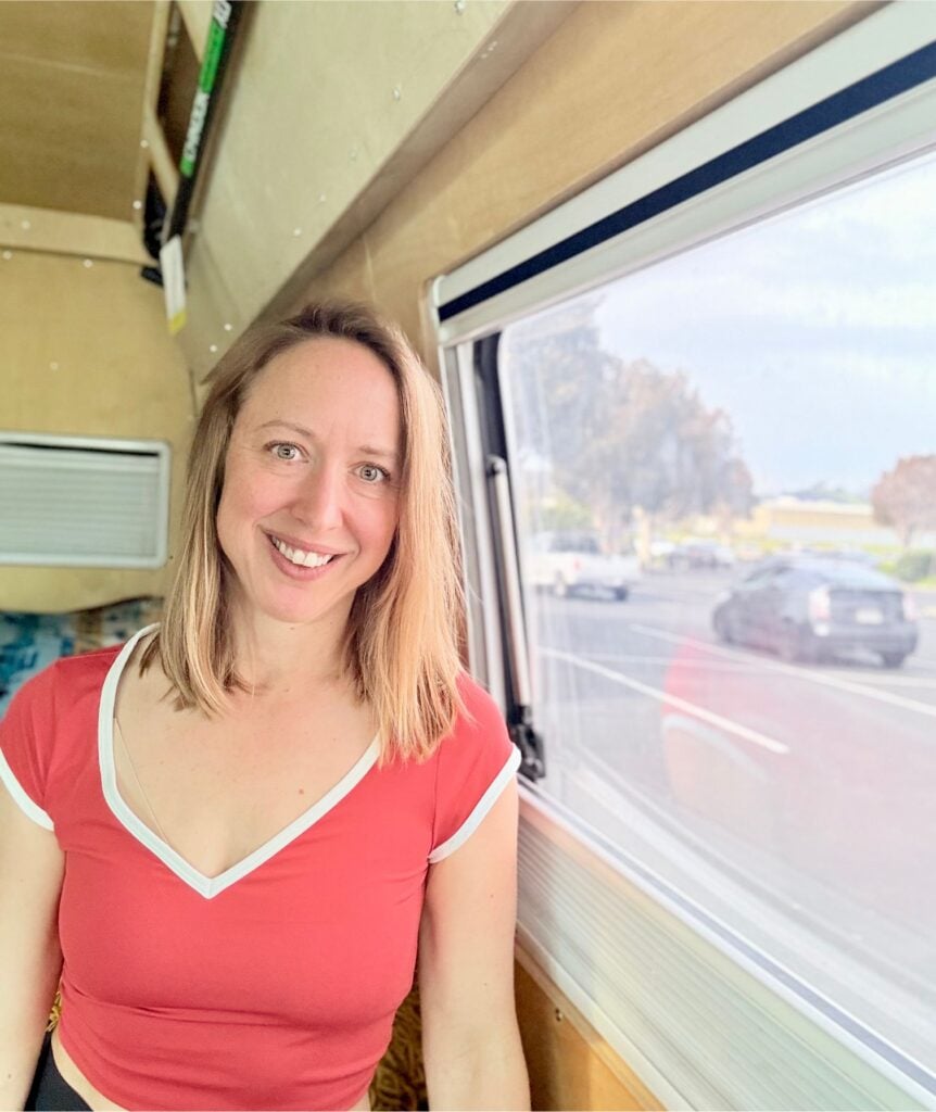 kristin inside van