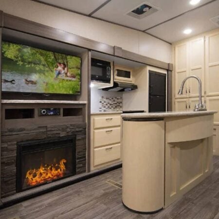 micro minnie plus small fifth wheel camper interior