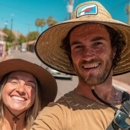 couple standing in a street