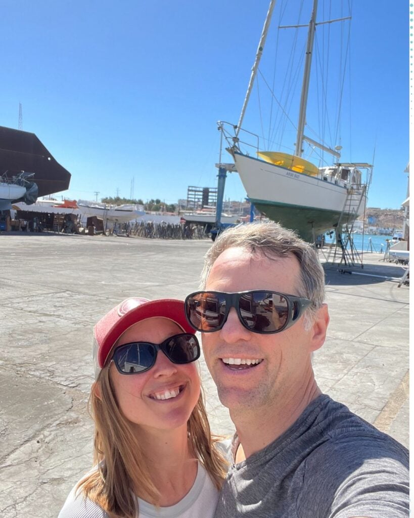 kristin and tom at the boatyard