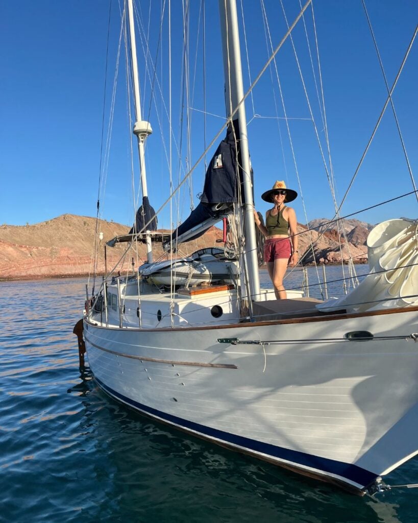 woman on a sailboat