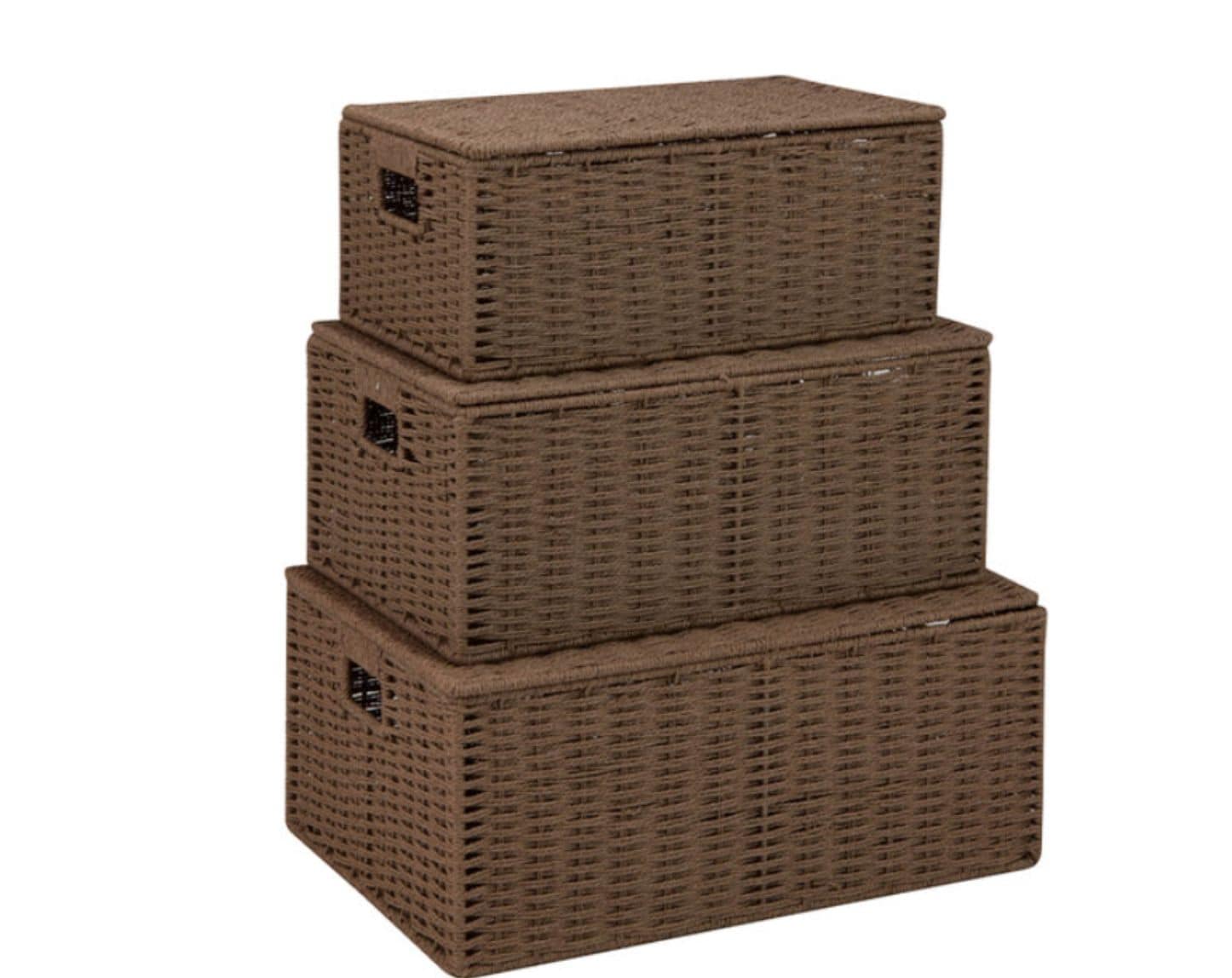 Honey Can Do 3-Piece Paper Rope Cord Basket Set