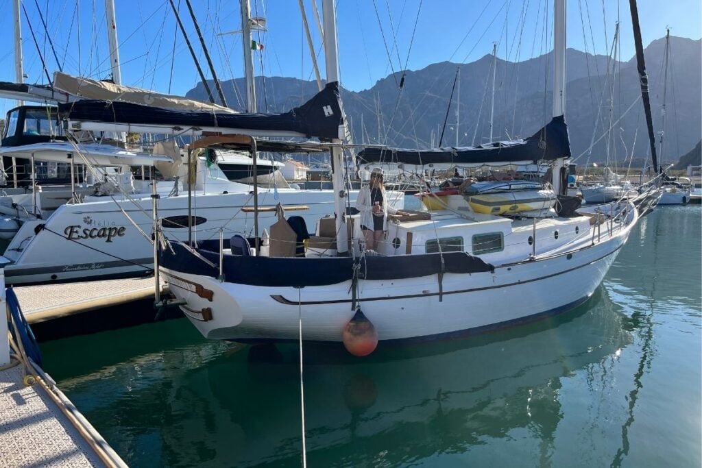 sailboat in a marina