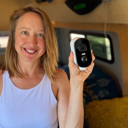 woman holding waggle camera