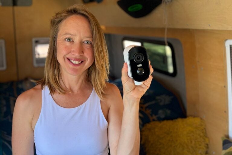 woman holding waggle camera
