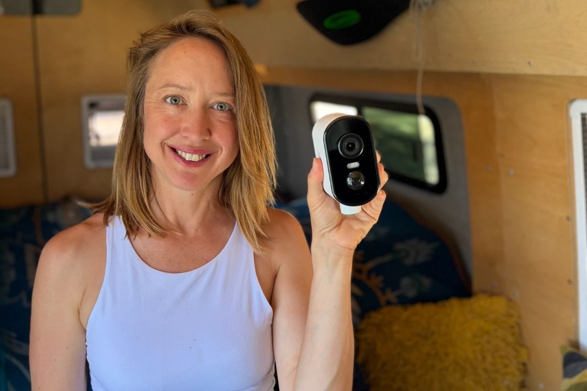 woman holding waggle camera