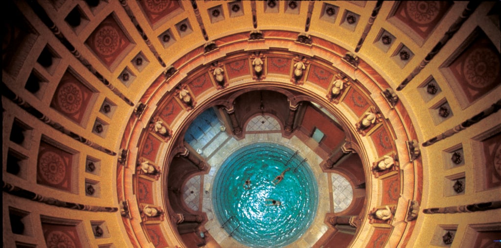 Domed hall of the historic Friedrichsbad spa in Baden-Baden